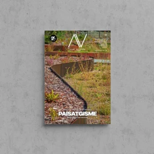 Portada de L'Art de Viure Andorra núm. 139 amb una nova zona verda enjardinada, amb vores de corten, plantes i escorça, sota el títol Paisatgisme.