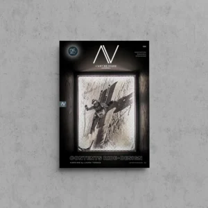 Portada de L'Art de Viure Andorra núm. 146 amb una obra artística d'un esquiador en acció, tractada amb trama i traços gestuals sobre metall, sota el títol Contents Ride-Design · Karving, de Laura Torres.
